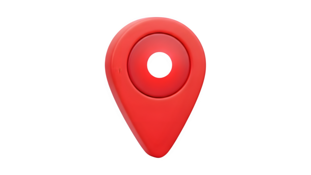 Red Location Pin Icon 3D Map Marker Isolated on Black Background - Powered by Adobe