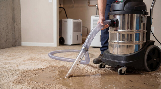 Professional water damage cleanup extraction service residential flooding emergency restoration removing moisture preventing mold growth carpet drying dehumidification contractor equipment preventing 
