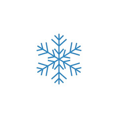 Blue snowflake illustration on transparent background winter season design