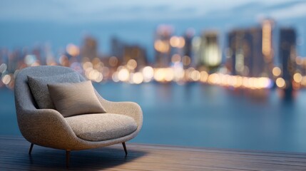 Cozy armchair city view