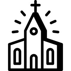 Christian Church, Christmas, Holly Place, Vector Icon