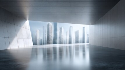 Modern city view hall