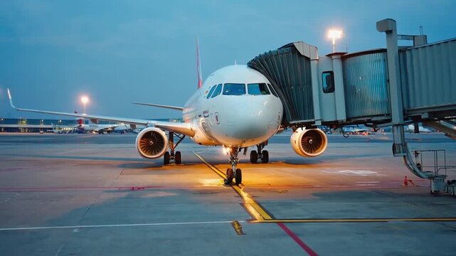 Passenger boarding bridge (PBB) or finger at the airport. Skybridge.