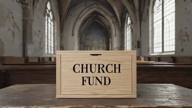Donation box of a church fund.