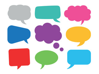 Colorful Speech Bubbles Communication Icons