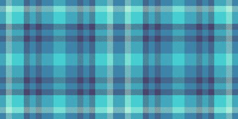 Velvet textile vector texture, panel seamless tartan fabric. Customer background pattern plaid check in cyan and medium turquoise colors.