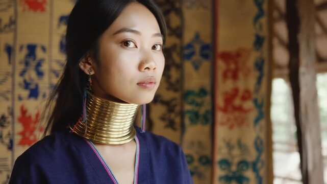 Woman from the Padaung tribe of Thailand.