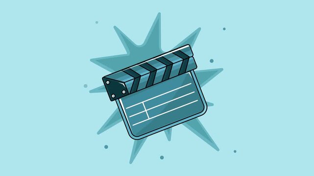 Movie clapperboard cartoon animation backgrounds video . film cinema and video content creation for entertainment animated footage motion graphic illustration design