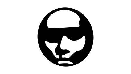 Japanese genetic code symbol, black isolated silhouette