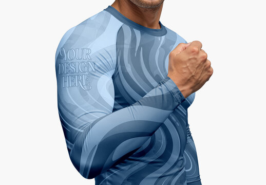 Man Compression Longsleeve T Shirt Mockup