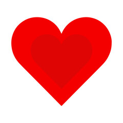 red heart on white background