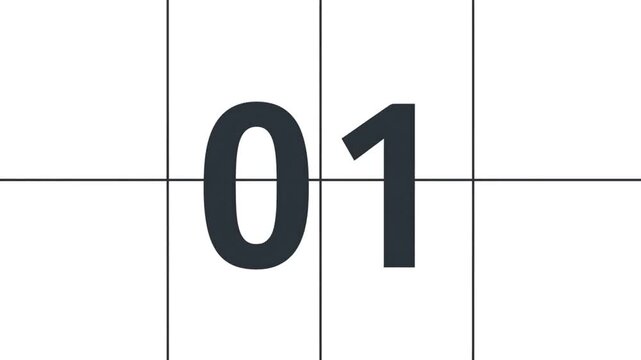 Digital Flip Calendar Showing Date 04/03/2026 and 01/06/2026 animated sequence