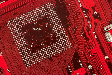 Intricate Circuit Board: A Close-Up View of Electronic Components