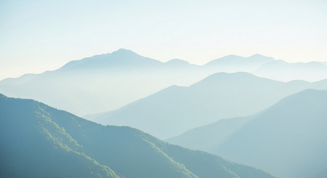 Mountain Landscape with Smooth Gradients and Gentle Tones - Powered by Adobe