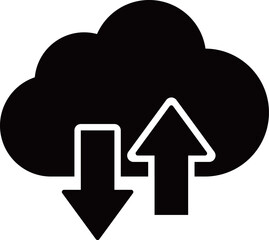 クラウドサービスのアイコン　アップロードとダウンロード