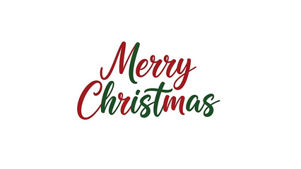 Festive Merry Christmas text in classic red and green typography on a clean white background, perfect for holiday greetings and seasonal designs