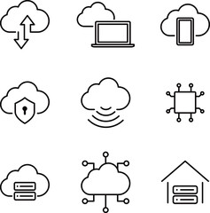 クラウドやウェブのアイコンセット　オンライン