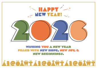 Retro Cartoon Christmas Ornament Mascot with Happy Holidays and New Year Greeting