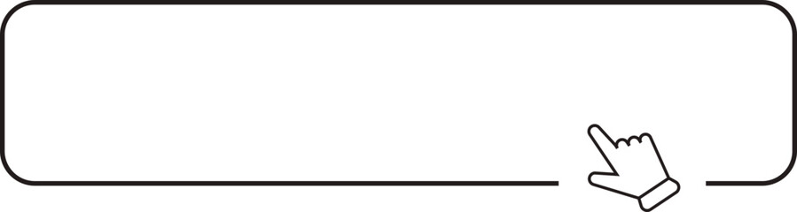 Fototapeta premium Register now button click here web frame, bar with pointer, mouse arrow. Line site border.