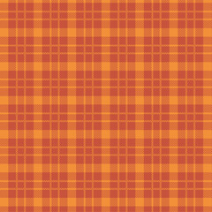 Vibrant orange and red plaid pattern with textured squares