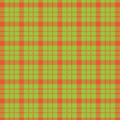 Vibrant orange and green plaid pattern with dynamic texture