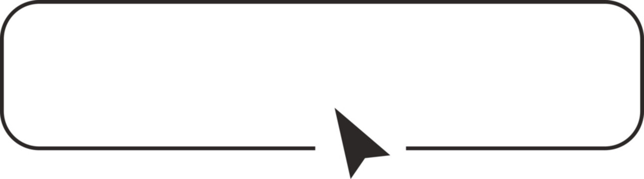 Register now button click here web frame, bar with pointer, mouse arrow. Line site border.