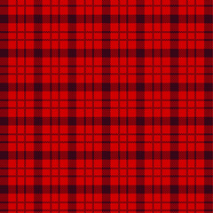 Vibrant red and black plaid pattern with dynamic texture