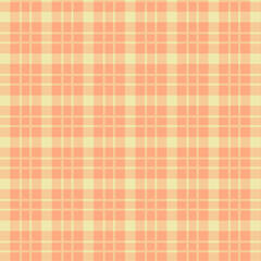 Vibrant peach and cream plaid pattern with soft pastel colors