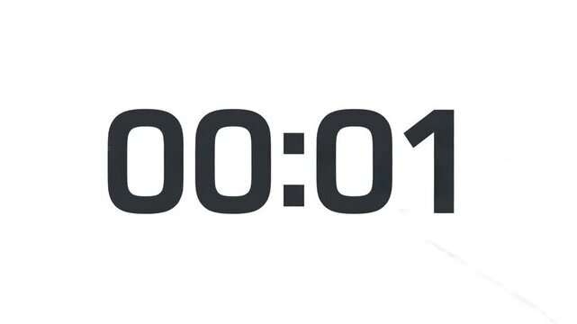 Digital timer overlay with glitches and countdowns for video editing and production