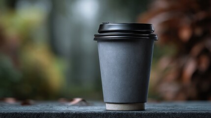 Gray disposable coffee cup