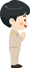 Illustration of Thai Government Official Greeting