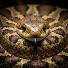 Obraz premium Close-up of a coiled snake