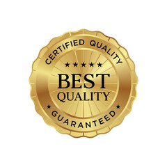 gold best quality certified badge label