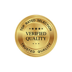 gold verified quality badge label
