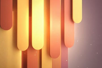 Abstract Background with Orange and Yellow Rounded Rectangles over Light Purple Gradient Wall with Scattered Dots and Soft Lighting