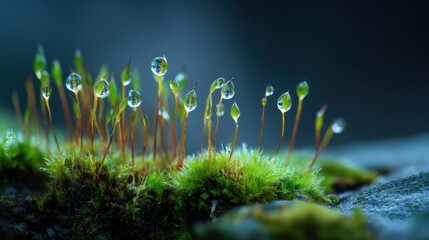 Obraz premium Moss with dew drops