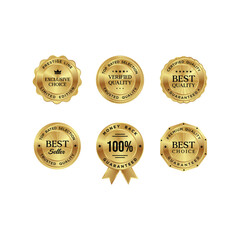 golden quality badge label collections