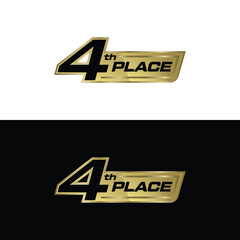 gold 4th place medal badge