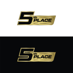 gold 5th place medal badge