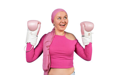 Woman fighting cancer with strength and determination