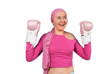 Woman fighting cancer with strength and determination