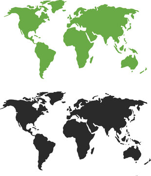 Minimalist World Map Set for Global Concepts