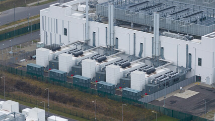 Emergency Backup Systems at Large Scale Data Center in Berlin © Sepia100