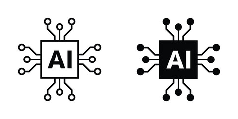 AI icon. Artificial Intelligence symbol
