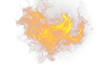 Realistic Fire Flames Isolated on Transparent Background PNG