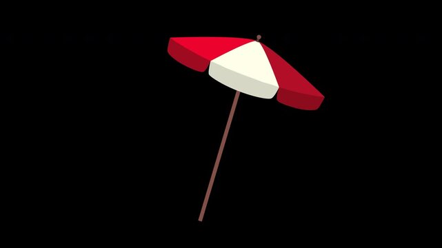 Beach umbrella concept loop animation video with alpha channel