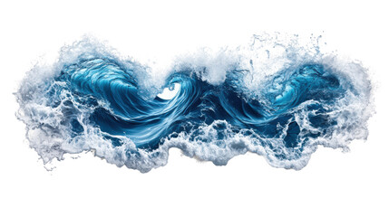 Ocean Wave with Splash on Transparent Background