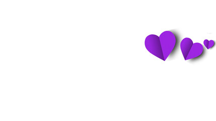 A purple heart, isolated on a transparent background. Valentine's Day paper cutout decoration.