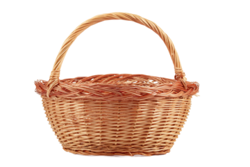 Wicker basket isolated on transparent background, a versatile storage solution