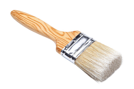 Paint brush with wooden handle isolated on transparent background - Powered by Adobe